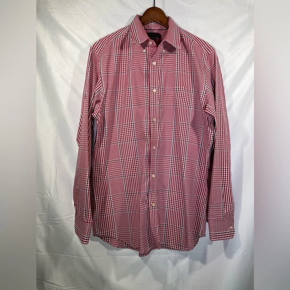 Banana Republic Tailored Slim Fit Non-Iron Mens Button Down Dress Shirt Sz Large